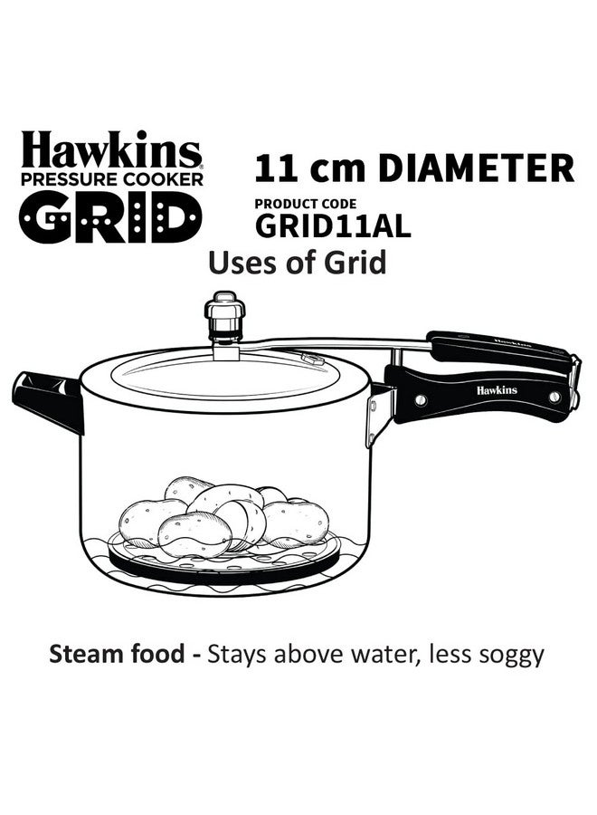 Hawkins 11 cm Pressure Cooker Grid for Steaming Food and Container Cooking, Silver (GRID11AL), Aluminium,3 litre - Image 4