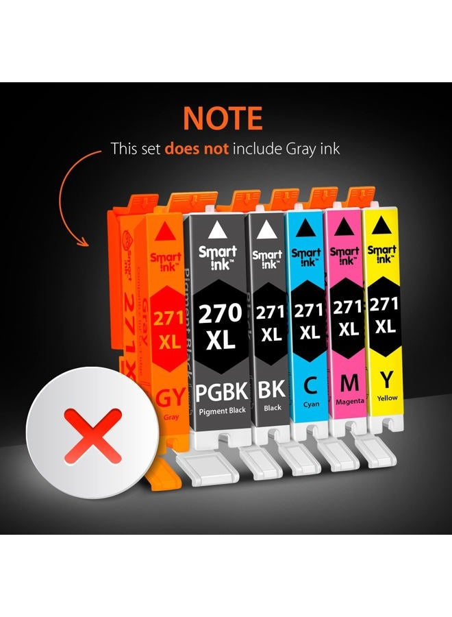 Smart Ink Compatible Ink Cartridges Canon PGI 270 XL CLI 271 PGI-270 CLI-271 10 Pack 2 PGBK &2BK/C/M/Y for Canon PIXMA MG5720 MG5721 MG5722 MG6820 MG6821 MG6822 MG7720 TS5020 TS6020 TS8020 TS9020 - Image 2