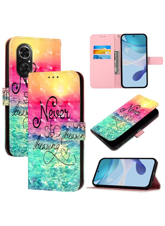 اس-توب جراب لهاتف Honor 50 SE / Huawei Nova 9 SE جراب هاتف جلدي قابل للطي أفقيًا برسومات ثلاثية الأبعاد - Image 1