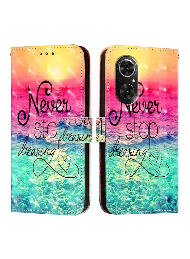 اس-توب جراب لهاتف Honor 50 SE / Huawei Nova 9 SE جراب هاتف جلدي قابل للطي أفقيًا برسومات ثلاثية الأبعاد - Image 2