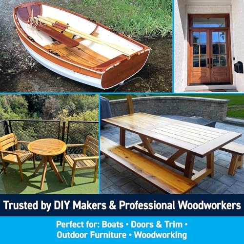 TotalBoat Halcyon Water-Based Marine Varnish | Fast-Drying Polyurethane Wood Finish for Boats, Outdoor Furniture, and Woodworking | Clear Gloss, Quart - Image 3
