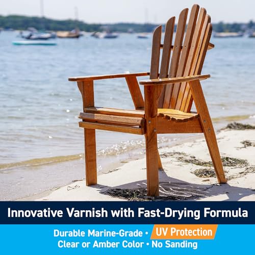 TotalBoat Halcyon Water-Based Marine Varnish | Fast-Drying Polyurethane Wood Finish for Boats, Outdoor Furniture, and Woodworking | Clear Gloss, Quart - Image 2