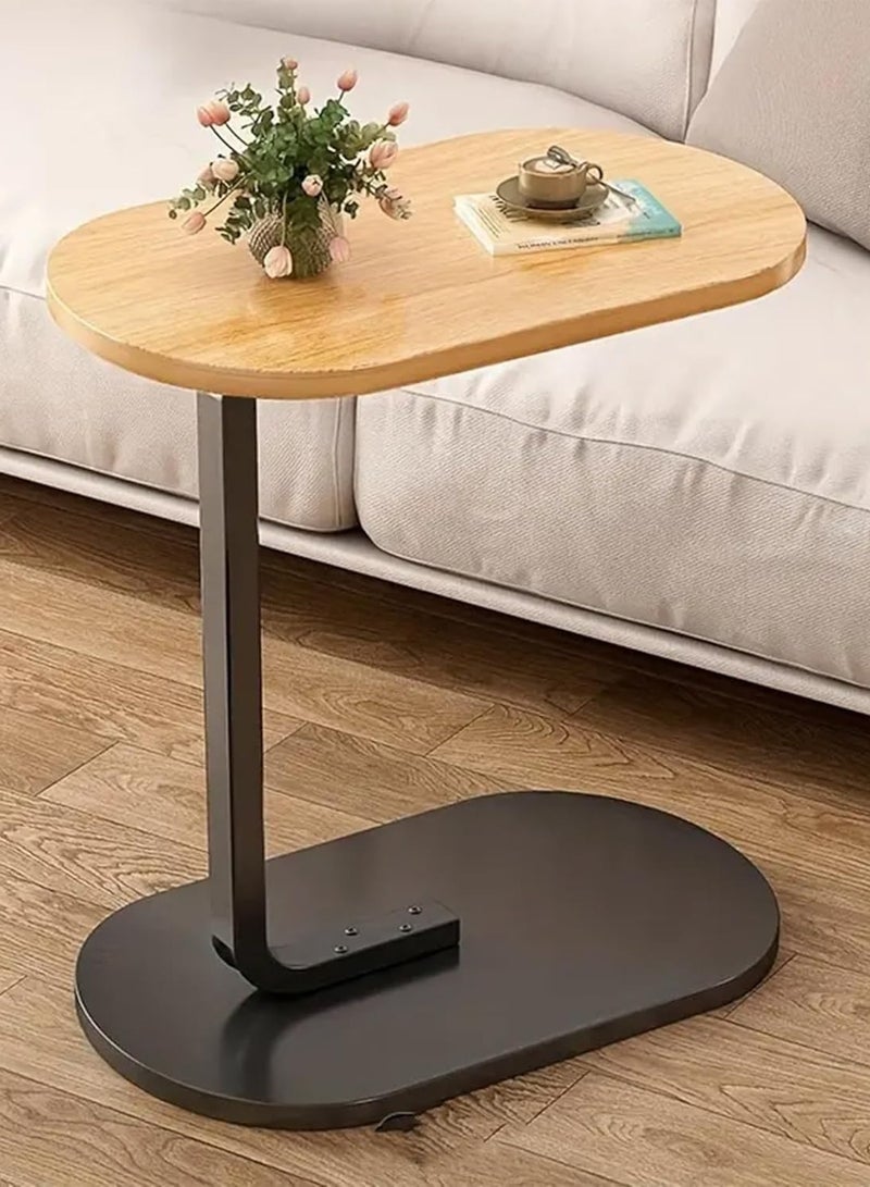 ديكور هيلز طاولة جانبية طبيعية على شكل حرف C للأريكة والسرير، طاولة قهوة مدمجة بسطح مقاوم للماء والصدأ، تصميم موفر للمساحة، يتطلب التجميع اليدوي، طاولة جانبية عصرية لغرفة المعيشة وغرفة النوم والمكتب - Image 1