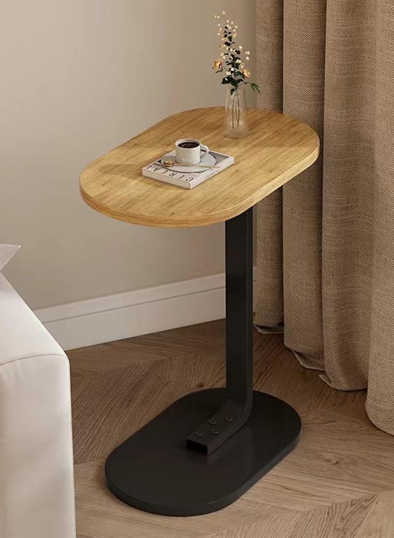 ديكور هيلز طاولة جانبية طبيعية على شكل حرف C للأريكة والسرير، طاولة قهوة مدمجة بسطح مقاوم للماء والصدأ، تصميم موفر للمساحة، يتطلب التجميع اليدوي، طاولة جانبية عصرية لغرفة المعيشة وغرفة النوم والمكتب - Image 2