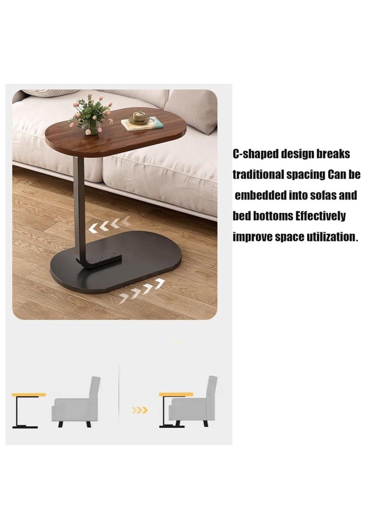 ديكور هيلز طاولة جانبية طبيعية على شكل حرف C للأريكة والسرير، طاولة قهوة مدمجة بسطح مقاوم للماء والصدأ، تصميم موفر للمساحة، يتطلب التجميع اليدوي، طاولة جانبية عصرية لغرفة المعيشة وغرفة النوم والمكتب - Image 5
