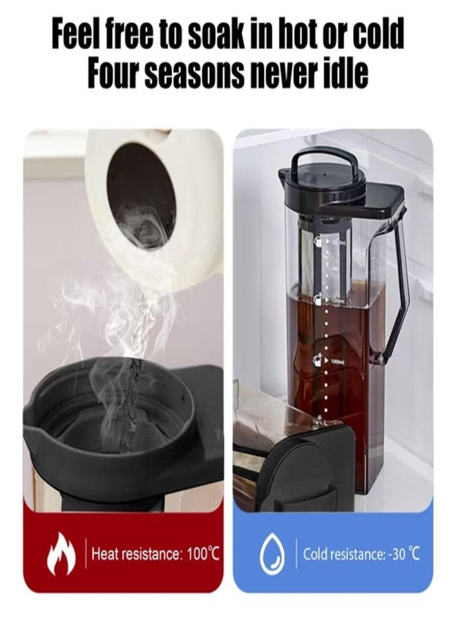 Soko 2.2 Litre Cold Brew Coffee & Tea Maker with Filter | BPA-Free Plastic Jar, Airtight Iced Pitcher with Leak-Proof Lid & Wide Mouth Kettle Design | Easy for Brewing Drinks at Home - Black - Image 5