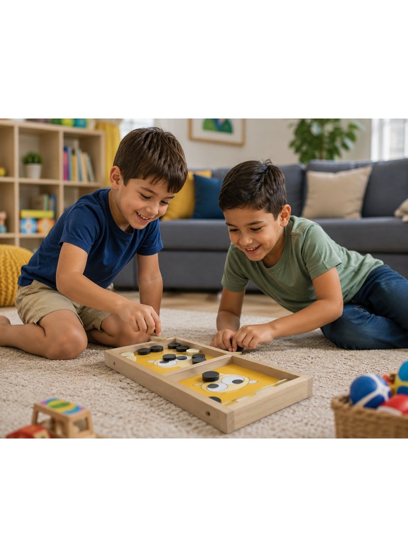 MUMS PLANET Wooden  Fast Board Game, Family Disc Shooting Challenge, Fun Skill and Focus Game for Kids & Adults, Interactive Table Game for All Ages and Family Competitions - Image 5