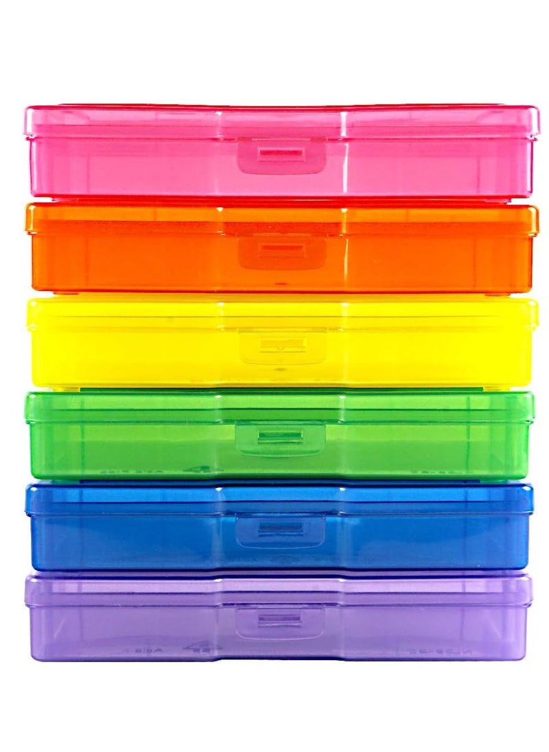 Novelinks novelinks Transparent 4" x 6" Photo Storage Boxes - Photo Organizer Cases Photo Keeper Picture Storage Containers Box for Photos - 6 PACK (Multi-colored)  - Image 2
