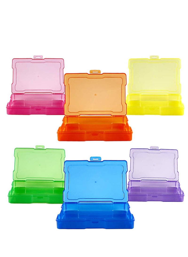 Novelinks novelinks Transparent 4" x 6" Photo Storage Boxes - Photo Organizer Cases Photo Keeper Picture Storage Containers Box for Photos - 6 PACK (Multi-colored)  - Image 3