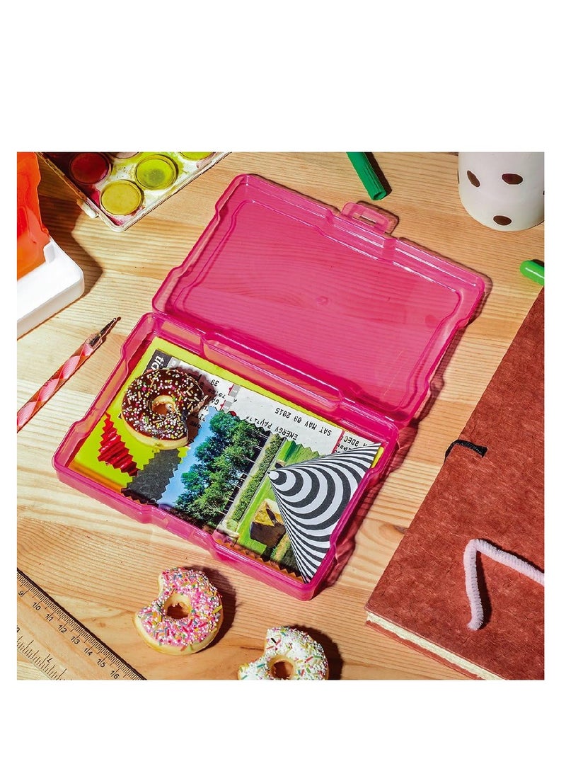 Novelinks novelinks Transparent 4" x 6" Photo Storage Boxes - Photo Organizer Cases Photo Keeper Picture Storage Containers Box for Photos - 6 PACK (Multi-colored)  - Image 4