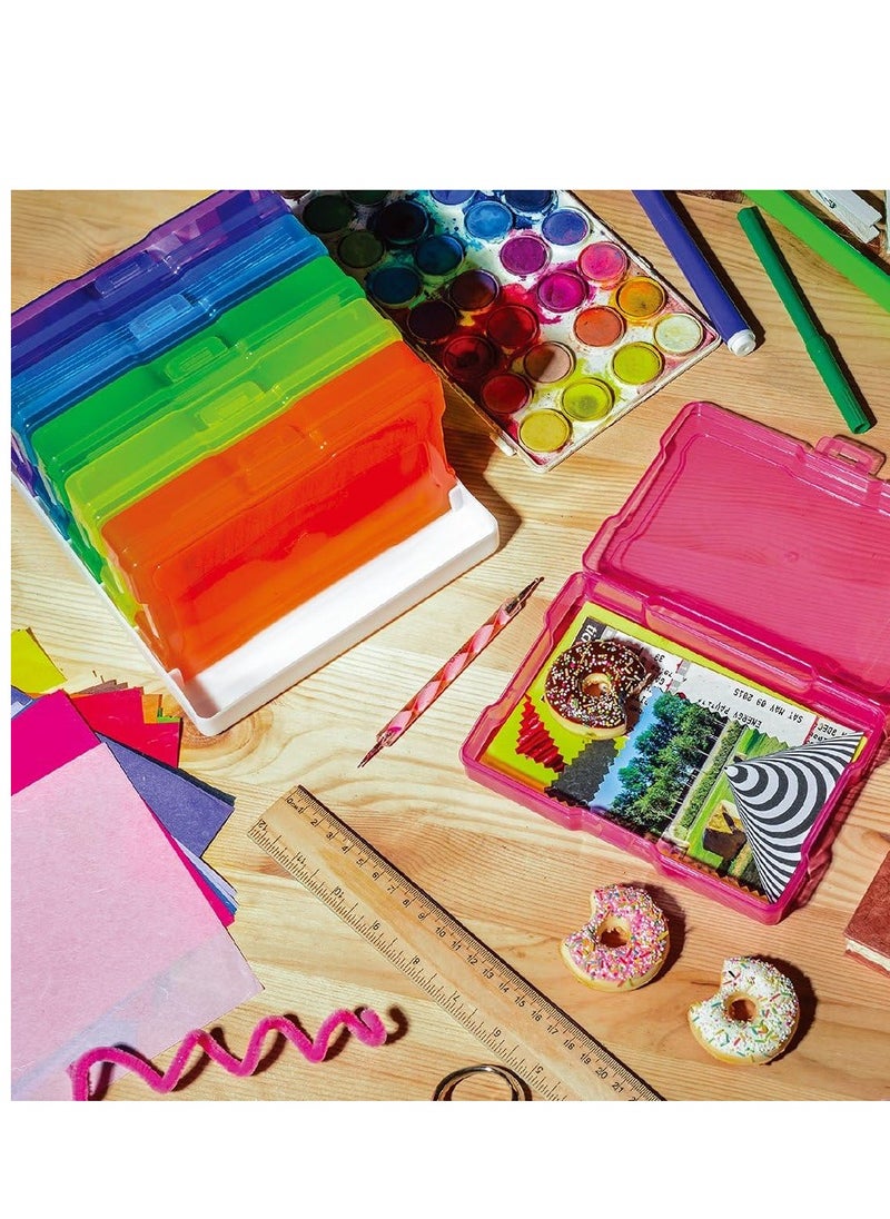 Novelinks novelinks Transparent 4" x 6" Photo Storage Boxes - Photo Organizer Cases Photo Keeper Picture Storage Containers Box for Photos - 6 PACK (Multi-colored)  - Image 5