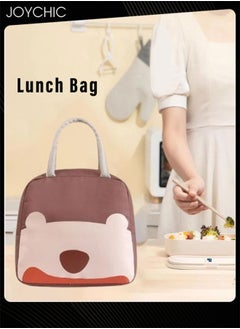 Lovely Cartoon Design Portable Lunch Bag Water and Oil Proof  Food Insulation Bag with Handle Strap for  School Office Work Travel Outdoor