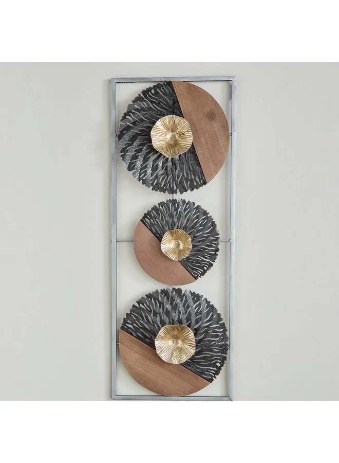 Home Box Jorja Wood and Metal Wall Art 28.6 x 4.4 x 74.3 cm