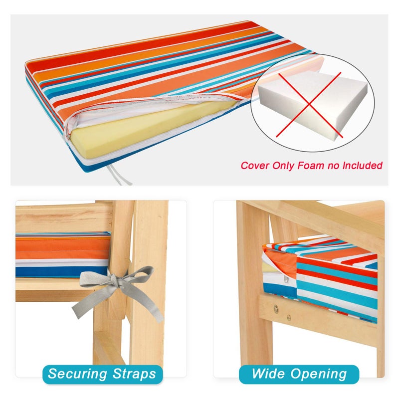 NettyPro Outdoor Loveseat Bench Cushion Cover 42 x 18 x 3 Inch, Water Resistant UV Protection Patio Furniture Swing Cushion Slipcover with Zipper, Replacement Cover Only - Image 4