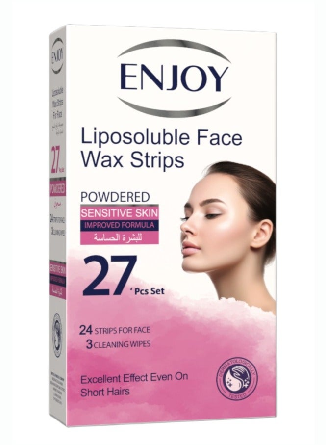 EN Joy Enjoy Facial Wax Strips for Sensitive Skin 27 Strips