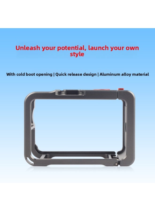 For DJI Action 6 Metal Camera Cage – Aluminum Alloy Protective Frame with Precision Cutouts, Cold Shoe Mount, Quick-Release Base, Magnetic Support, and Multi-Angle Expansion Ports for Vlogging & Outdoor Shooting - Image 5