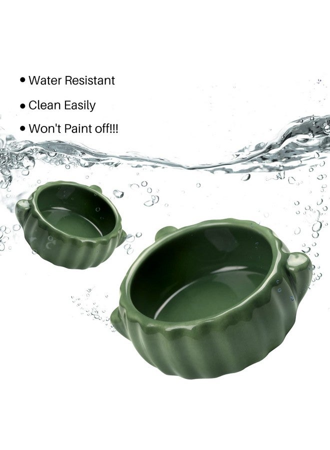 BUCATSTATE Food Bowl for Hamster 2PCS Cactus Drinking Bowl Waterproof Food Dish Ceramic Feeding Bowls for Small Animals, Birds, Guinea Pig, Chipmunk - Image 5