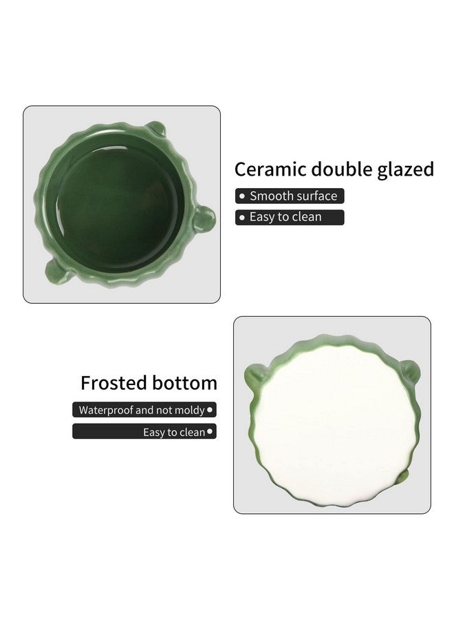 BUCATSTATE Food Bowl for Hamster 2PCS Cactus Drinking Bowl Waterproof Food Dish Ceramic Feeding Bowls for Small Animals, Birds, Guinea Pig, Chipmunk - Image 4