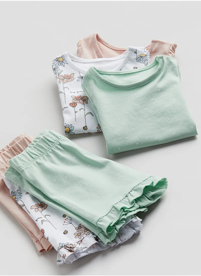 H&M Kids 3 Pack Printed T-Shirt & Pyjama Set