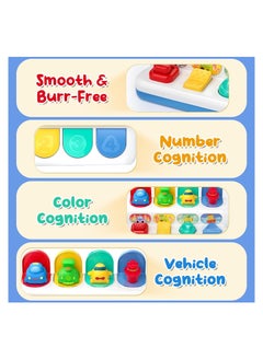 Bebiland Pop Up Baby Toy, Early Development Cause and Effect Learning Toy, Motor Skills, Interactive Montessori Toy, for 18 Months Baby Gift (Vehicle)  - Image 4