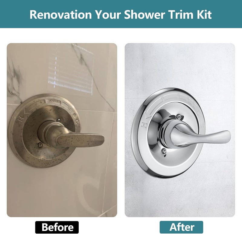 Ultrimkit Shower Faucet Handle Replacement for Delta 13/14 Series Tub Faucet RP48717, Chrome - Image 3