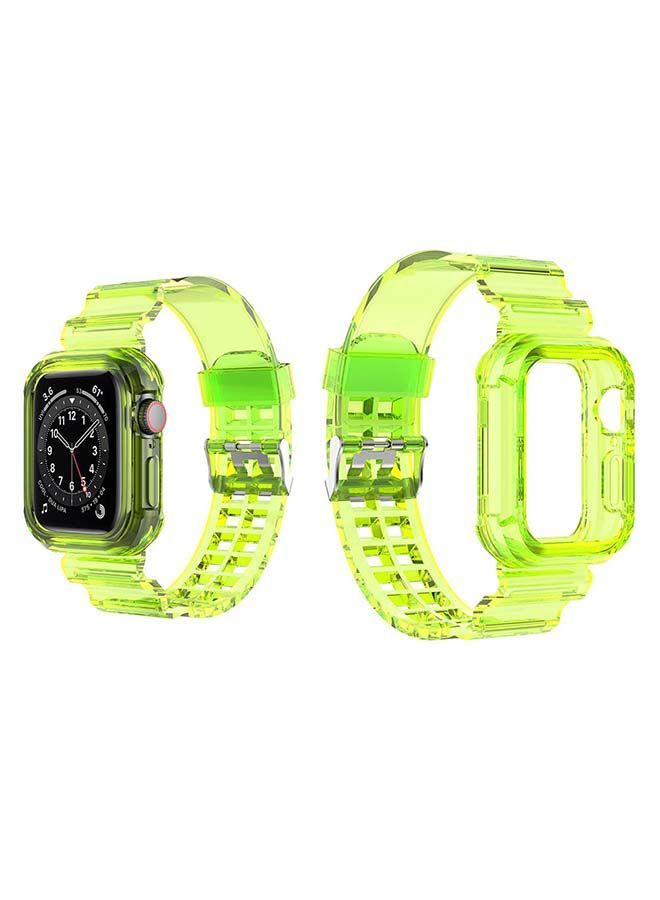 NIBEMINENT Ice Case Replacement Band For Apple Watch Series 6/SE/5/4 Flash Green