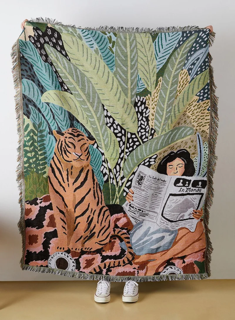 AURORA Abstract Tiger Printed Blanket