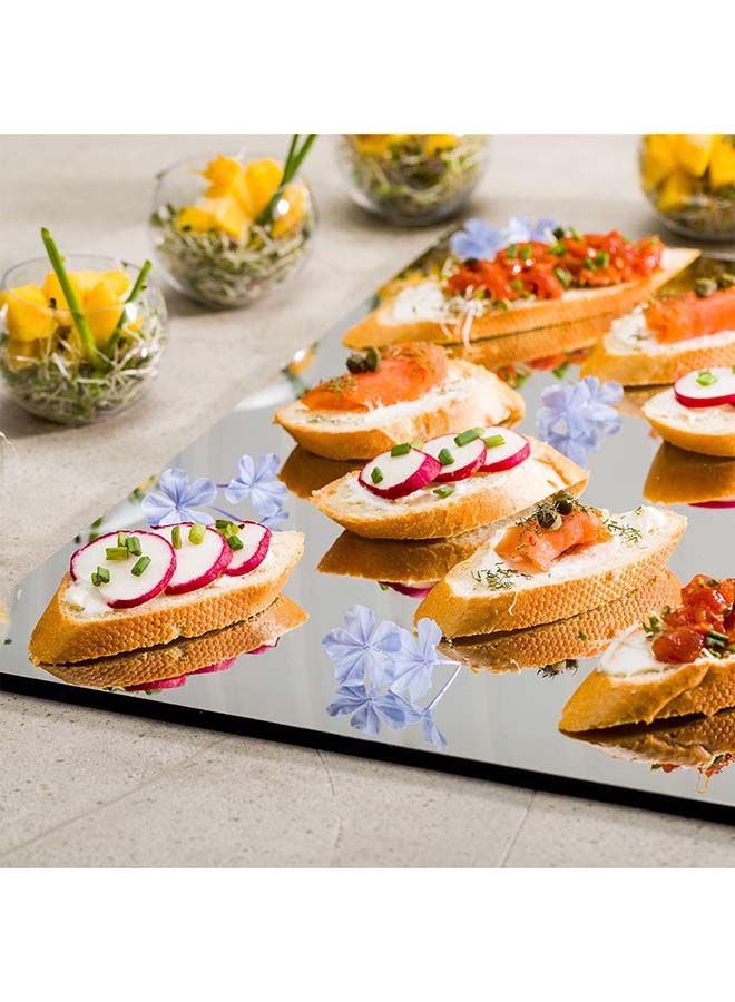 Restaurantware Clear Tek 15.7 x 11.8 Inch Serving Tray, 1 Mirrored Serving Platter - Premium, Display Appetizer Or Dessert, Acrylic Decorative Tray, Elegant, For Party, Buffet, Or Catered Event - Image 5