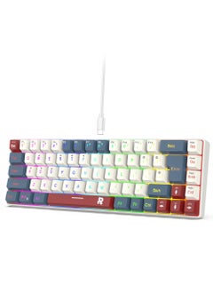 Rock Pow ROCK POW 60% Wired Gaming Keyboard RGB Backlit Mini Keyboard Waterproof Small Ultra-Compact 68 Keys Keyboard for PC/Mac Gamer Typist Travel Easy to Carry on Business Trip BWR  - Image 3