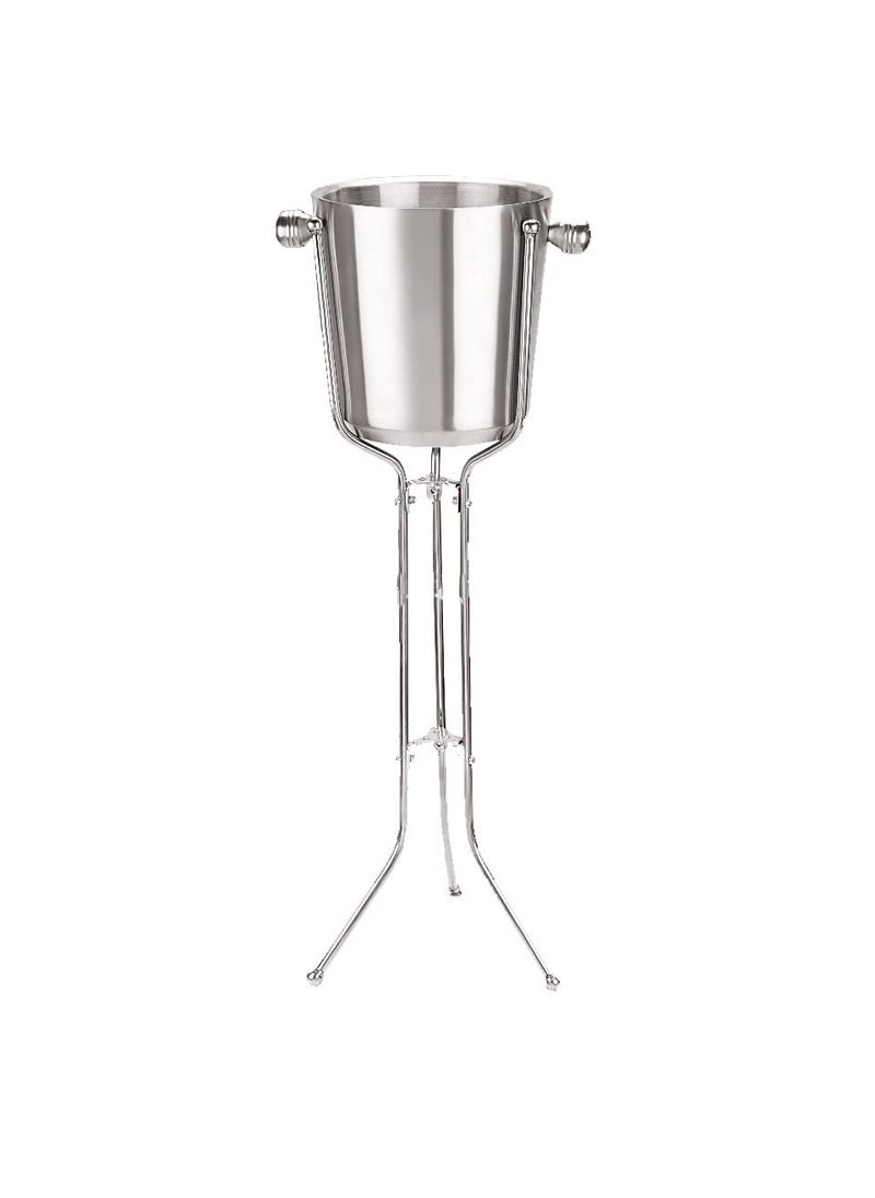 FINALITY finality Champagne Bucket with Stand Royal Ethnic Stainless Steel Champagne Bucket Ice Bucket with Stand Wine Ice Cooler Ice Bucket with Stand 11 X 24 Inches Approx  - Image 1
