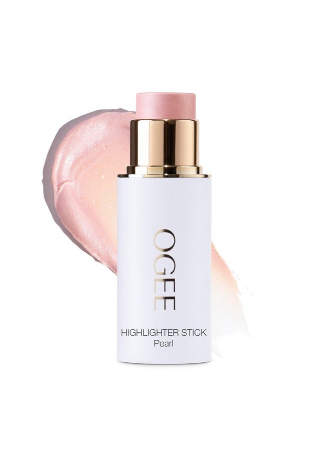 OGEE Sculpted Face Stick (Pearl Pearlescent Peony Shimmer) Certified Organic Highlighter Makeup Multiuse Glow Highlighter Stick  - Image 1