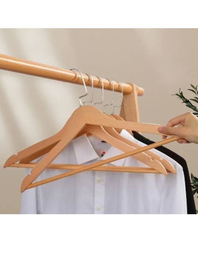 Wooden Clothes Hangers – Set of 6 – For Shirts, Coats, Jackets, Pants & Suits - Image 3