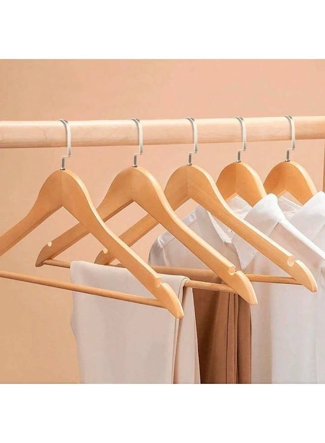 Wooden Clothes Hangers – Set of 6 – For Shirts, Coats, Jackets, Pants & Suits - Image 4