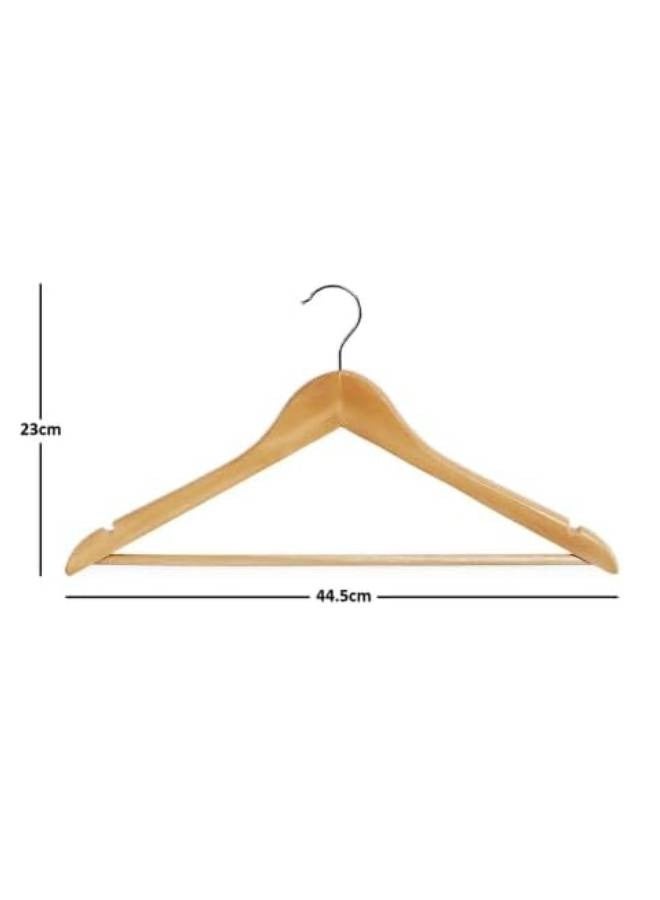 Wooden Clothes Hangers – Set of 6 – For Shirts, Coats, Jackets, Pants & Suits - Image 2