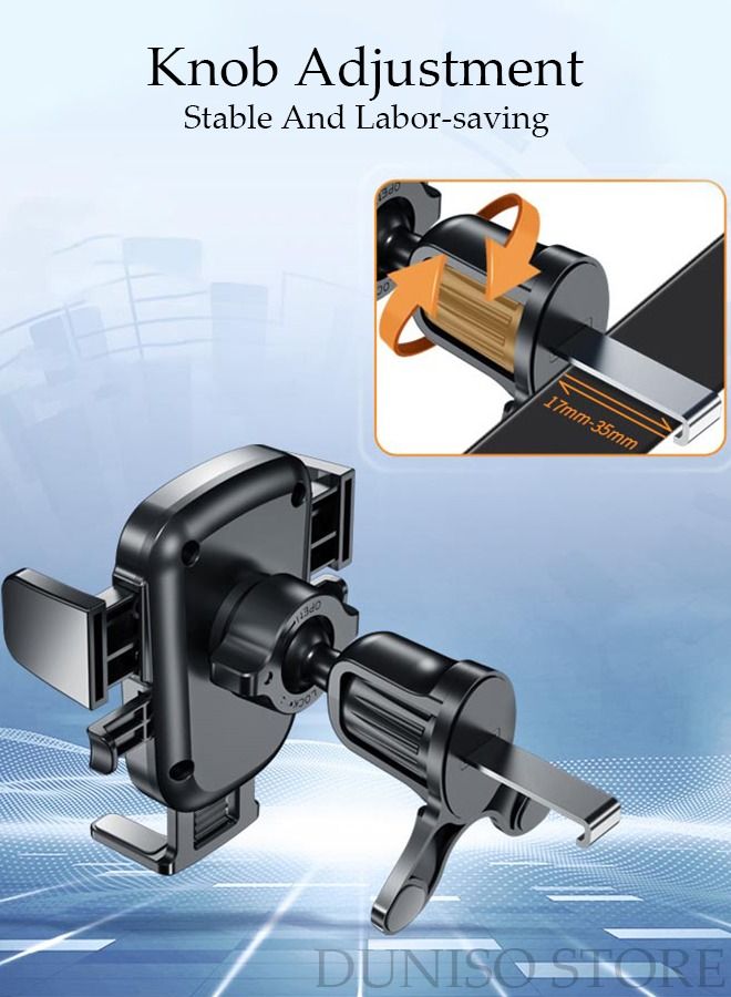 DUNISO Upgraded Car Phone Holder Phone Mount for Air Vent Anti-Shake Phone Holder WIth 3-In-1 Data USB Charge And Sync Cable Hand Free Mount for All Cell Phones - Image 3