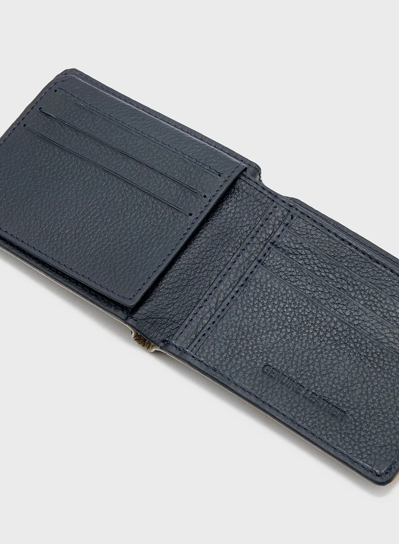 Robert Wood Genuine Leather Two Tone Bi-Fold Wallet