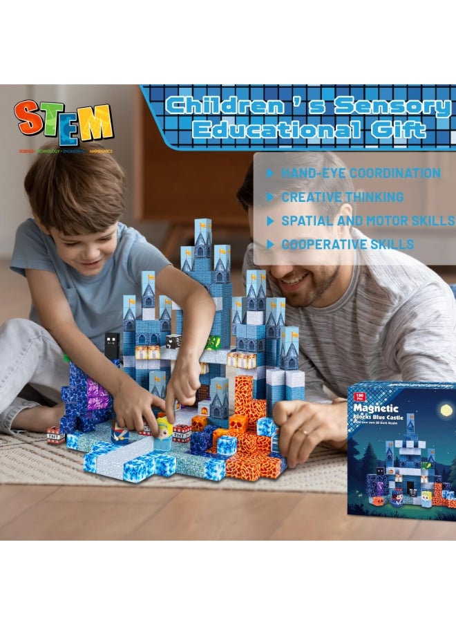 NIBEMINENT Magnetic Blocks - 100 PCS Magnetic Building Blocks - 3D Magnet Cube Toys Stacking,STEM Montessori Sensory Toys for 3 4 9 10 Year Old Boys & Girls Birthday Gifts  - Image 5