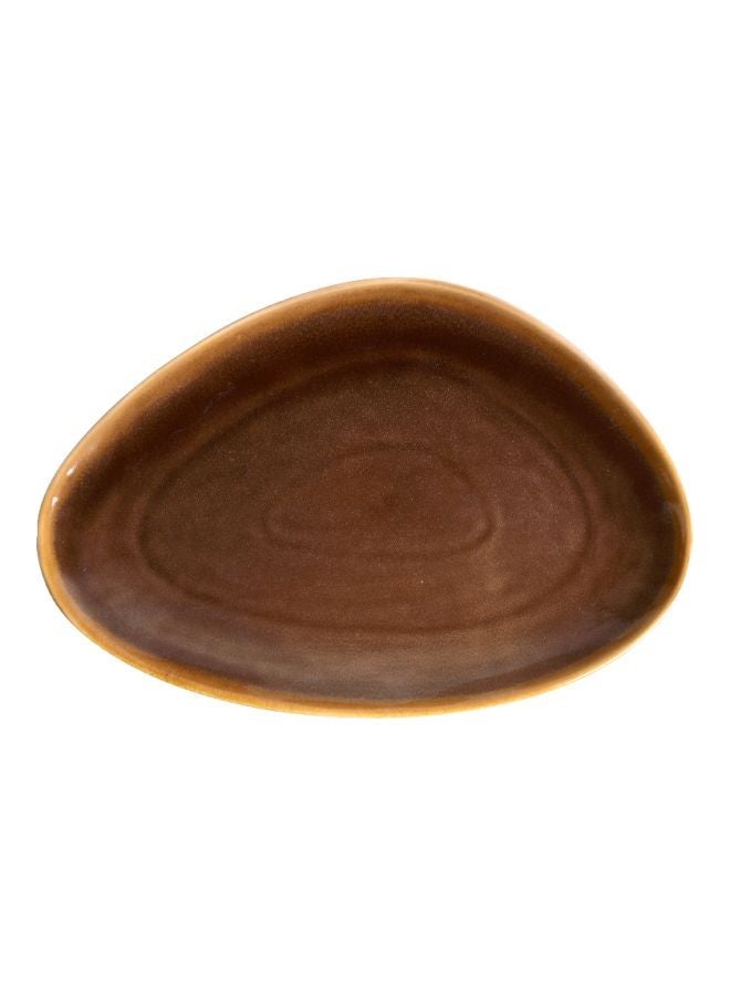 Ceramic Plate Brown 35x24x3cm - Image 1