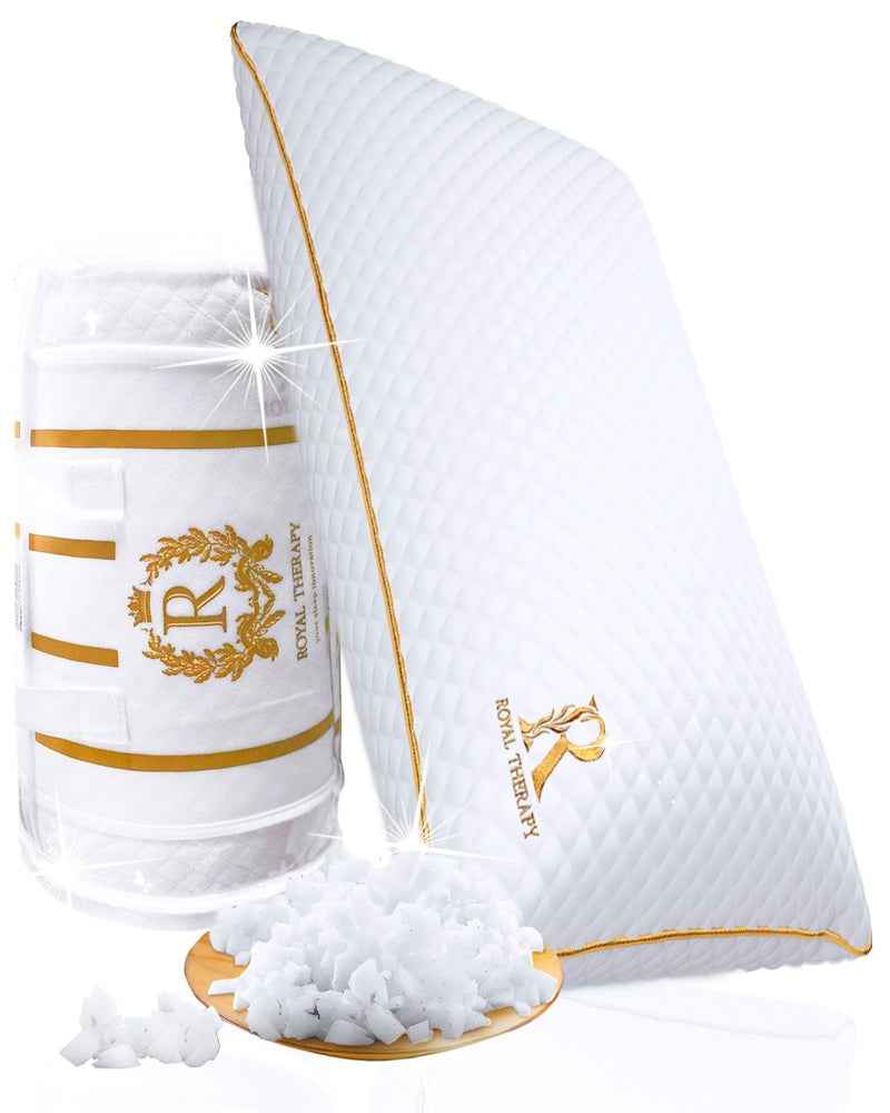 Royal Therapy King Memory Foam Pillows  Shredded Memory Foam Pillow for All Sleep Positions  Medium Firm Pillow with Adjustable Loft  BambooDerived Rayon Cover  CertiPURUS  OekoTEX Certified