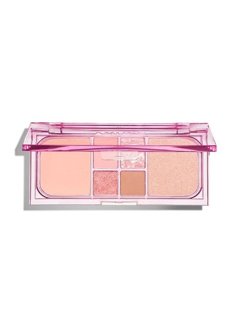AMUSE Vegan Face All Palette Eyeshadow Blush Soft Matte Shimmer Contouring (02 PEACH GLOW)