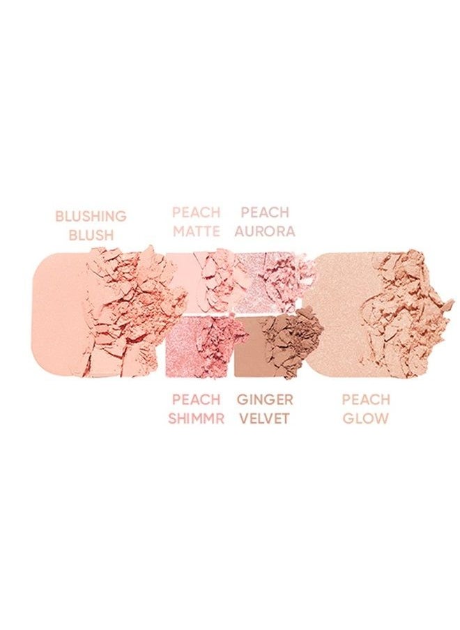 AMUSE Vegan Face All Palette Eyeshadow Blush Soft Matte Shimmer Contouring (02 PEACH GLOW)