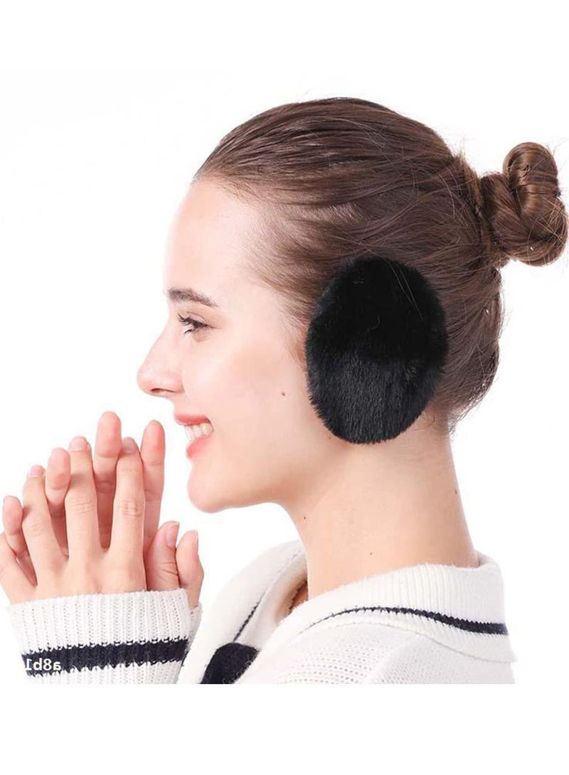 Excefore Fleece Ear Muffs, 3 Pairs Windproof Bandless Ear Warmers for Men Women - Image 2