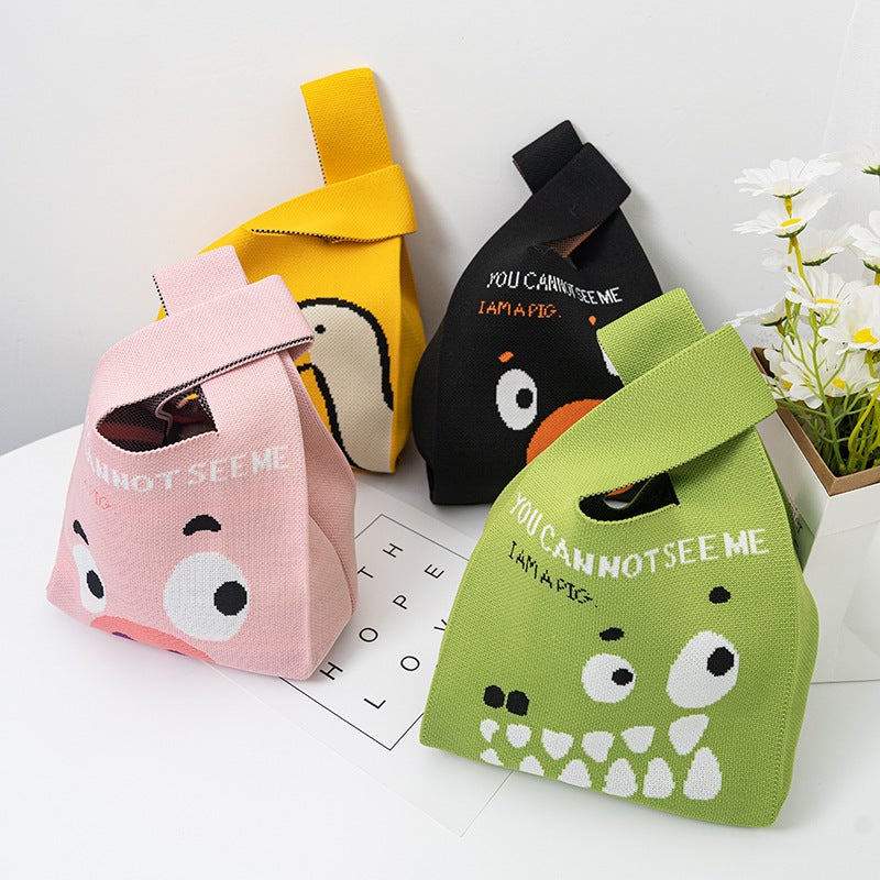 Custom Cartoon Knitted Tote Bag for Women - Image 4