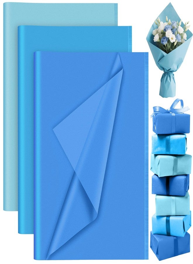 PLULON 60 Sheets Light Blue Tissue Paper Bulks, Gift Wrap Tissue Paper Sheets for Packaging Birthday Gift Wrapping Birthday Wedding Holiday - Image 1
