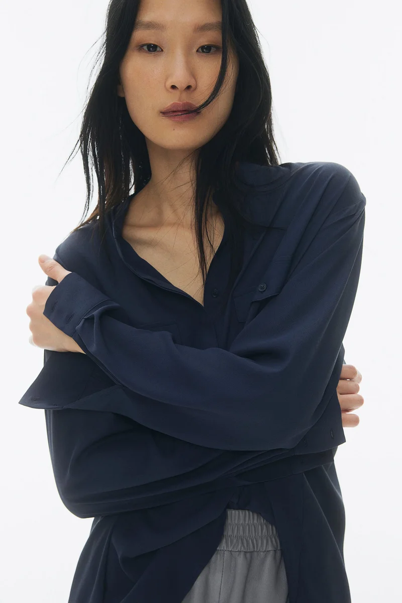 H&M Band-collar blouse