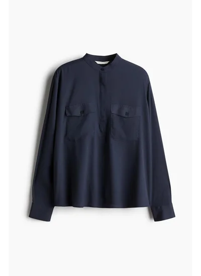 H&M Band-collar blouse