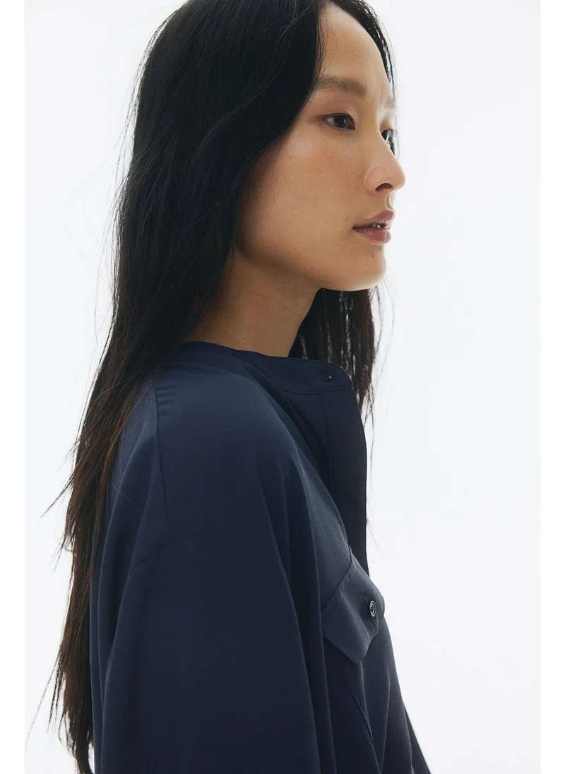 اتش اند ام Band-collar blouse