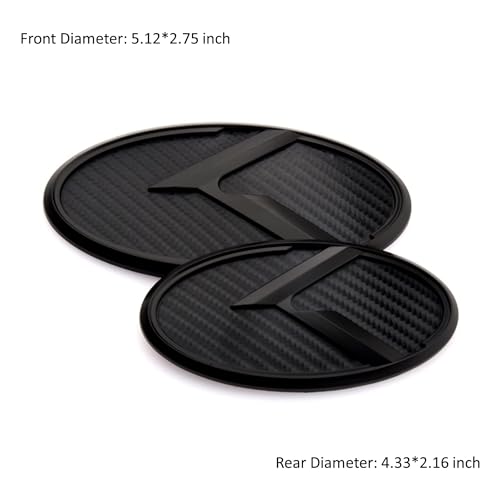 ARKOSKNIGHT 7PCS Vintage K Emblem Compatible with Front Rear Badge for Car Accessories Carbon Fiber Black - Image 3