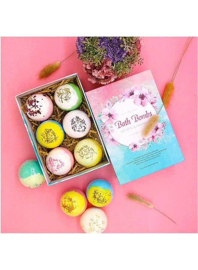BLOOMING TIME 6PCS Flower Bath Bomb, Colorful Bulb， Organic Bath Bomb Gift Set, Infused With Natural Essential Oils, Enjoy A Soothing Spa Experience, Carefully Handmade, Easy To Bubble And Charming Aroma - Image 1