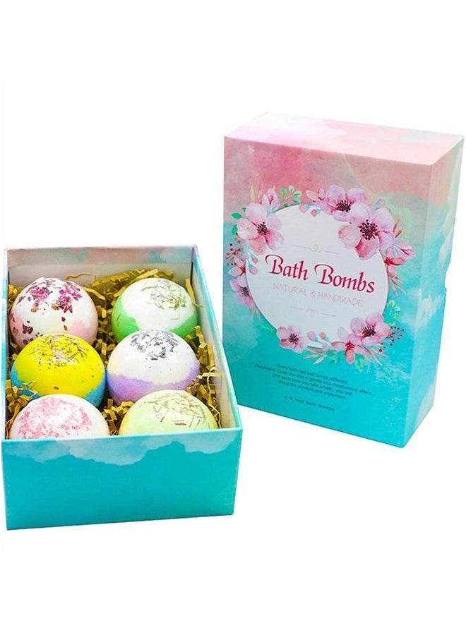 BLOOMING TIME 6PCS Flower Bath Bomb, Colorful Bulb， Organic Bath Bomb Gift Set, Infused With Natural Essential Oils, Enjoy A Soothing Spa Experience, Carefully Handmade, Easy To Bubble And Charming Aroma - Image 2